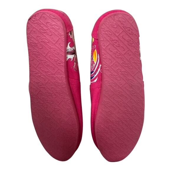 Ed Hardy Shoes Womens Size 8? Fuschia Bahamas Koi Fish Slip On Flats Colorful - Picture 4 of 10
